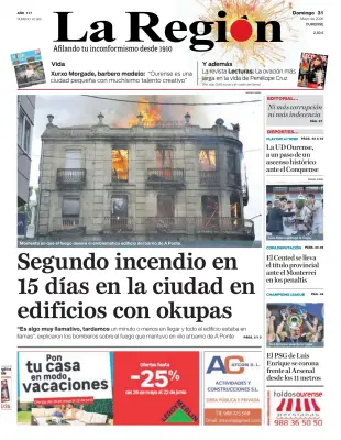 Portada de La Región, 31 de mayo de 2026