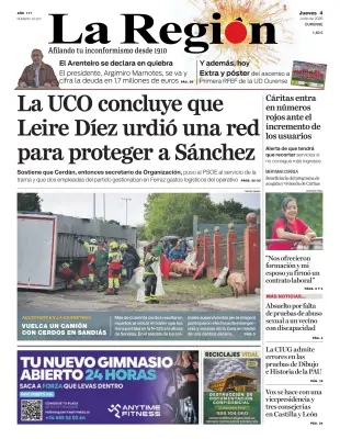 Portada de La Región, 4 de junio de 2026
