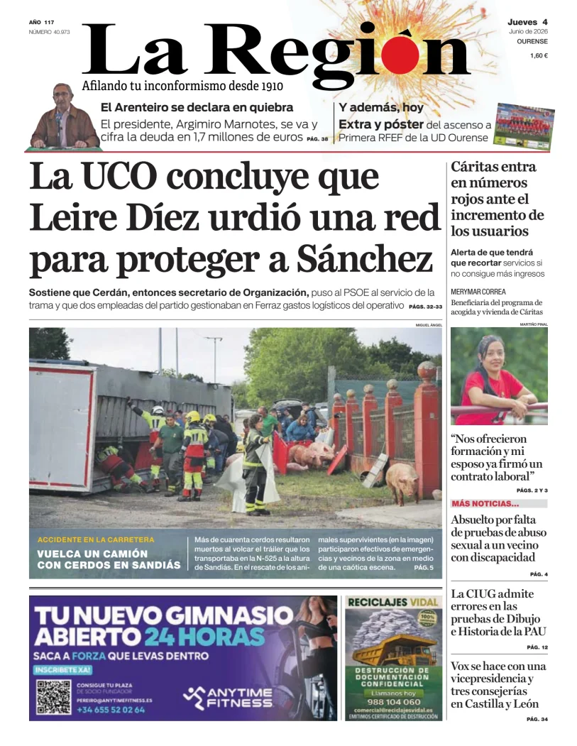 Portada de La Región