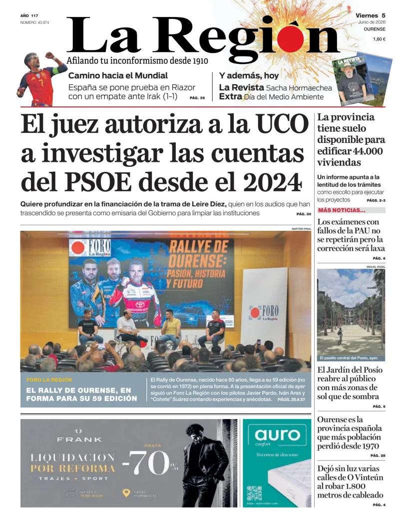 Portada de La Región