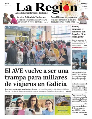 Portada de La Región, 9 de julio de 2026