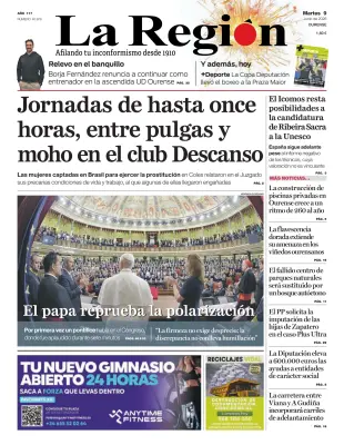 Portada de La Región, 9 de junio de 2026