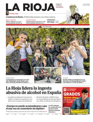 Portada de La Rioja, 12 de junio de 2026