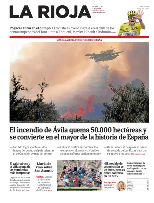 Portada de La Rioja, 27 de julio de 2026