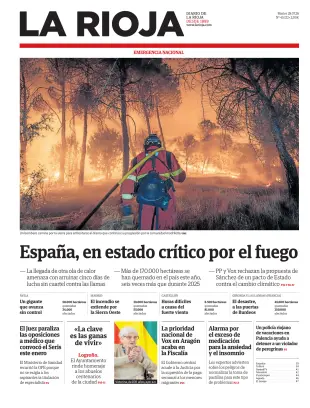 Portada de La Rioja, 28 de julio de 2026
