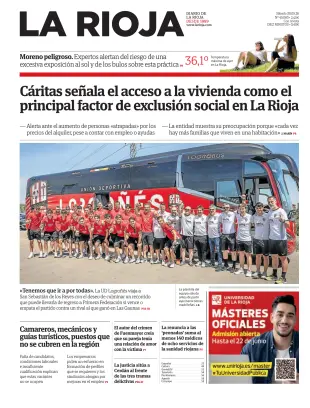 Portada de La Rioja, 30 de mayo de 2026