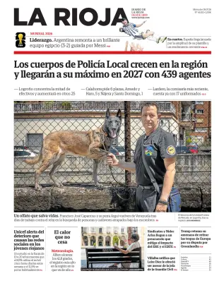 Portada de La Rioja, 8 de julio de 2026