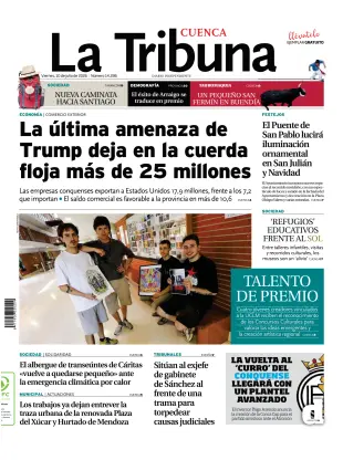 Portada de La Tribuna de Cuenca, 10 de julio de 2026