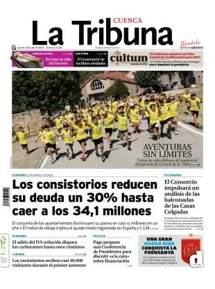 Portada de La Tribuna de Cuenca, 9 de julio de 2026