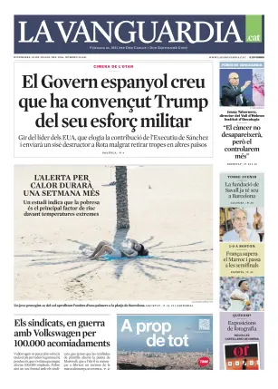 Portada de La Vanguardia (Català), 10 de julio de 2026