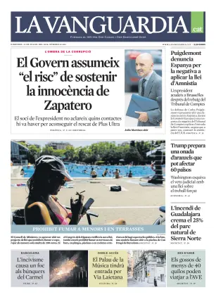 Portada de La Vanguardia (Català), 22 de julio de 2026