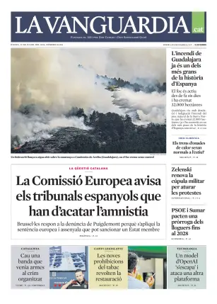 Portada de La Vanguardia (Català), 23 de julio de 2026