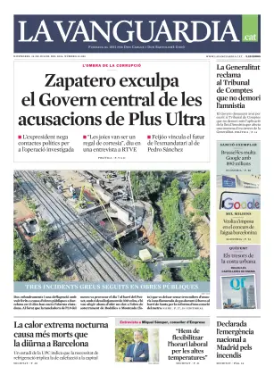 Portada de La Vanguardia (Català), 24 de julio de 2026