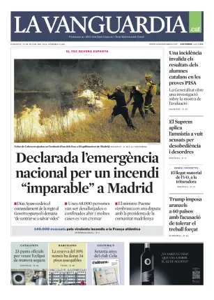 Portada de La Vanguardia (Català), 25 de julio de 2026