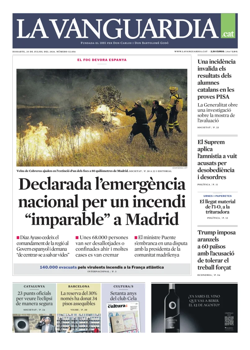 Portada de La Vanguardia (Català)