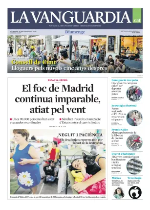 Portada de La Vanguardia (Català), 26 de julio de 2026