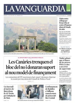Portada de La Vanguardia (Català), 28 de julio de 2026
