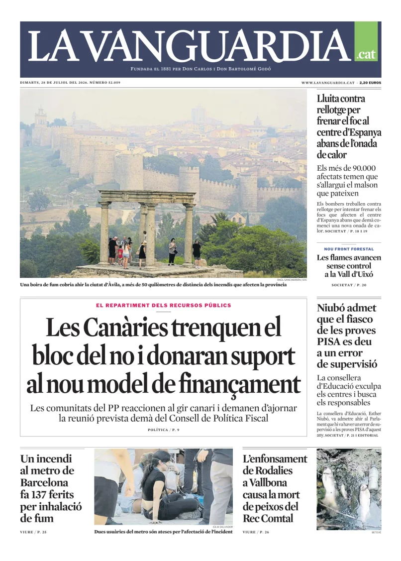 Portada de La Vanguardia (Català)