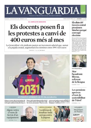 Portada de La Vanguardia (Català), 30 de mayo de 2026