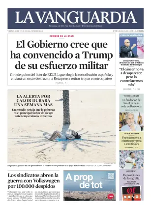 Portada de La Vanguardia, 10 de julio de 2026