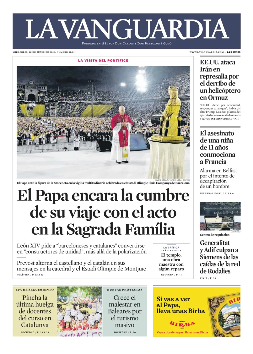 Portada de La Vanguardia