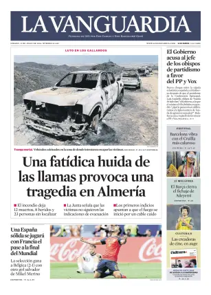 Portada de La Vanguardia, 11 de julio de 2026