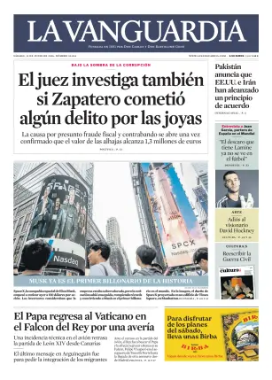 Portada de La Vanguardia, 13 de junio de 2026