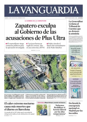 Portada de La Vanguardia, 24 de julio de 2026
