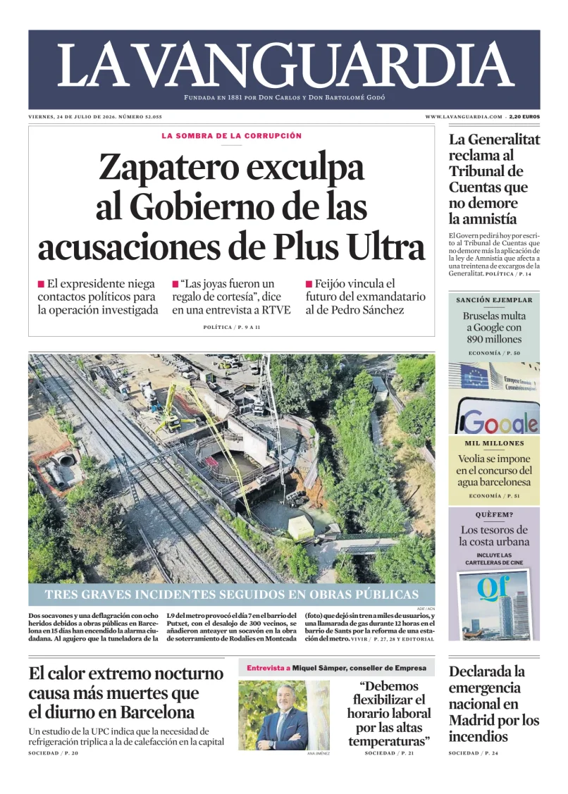 Portada de La Vanguardia