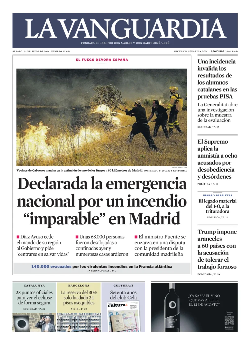 Portada de La Vanguardia