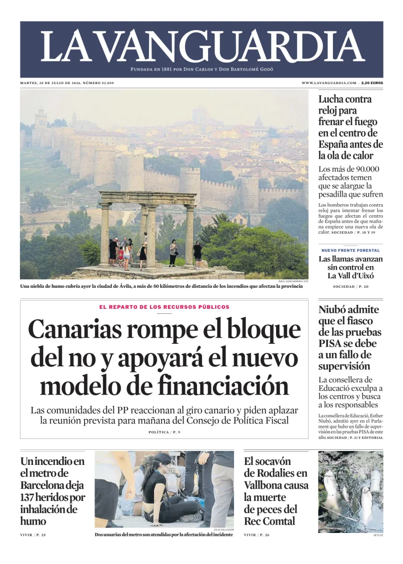 Portada de La Vanguardia
