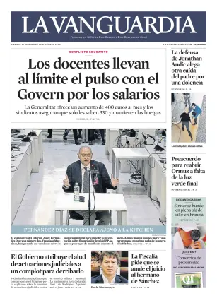 Portada de La Vanguardia, 29 de mayo de 2026