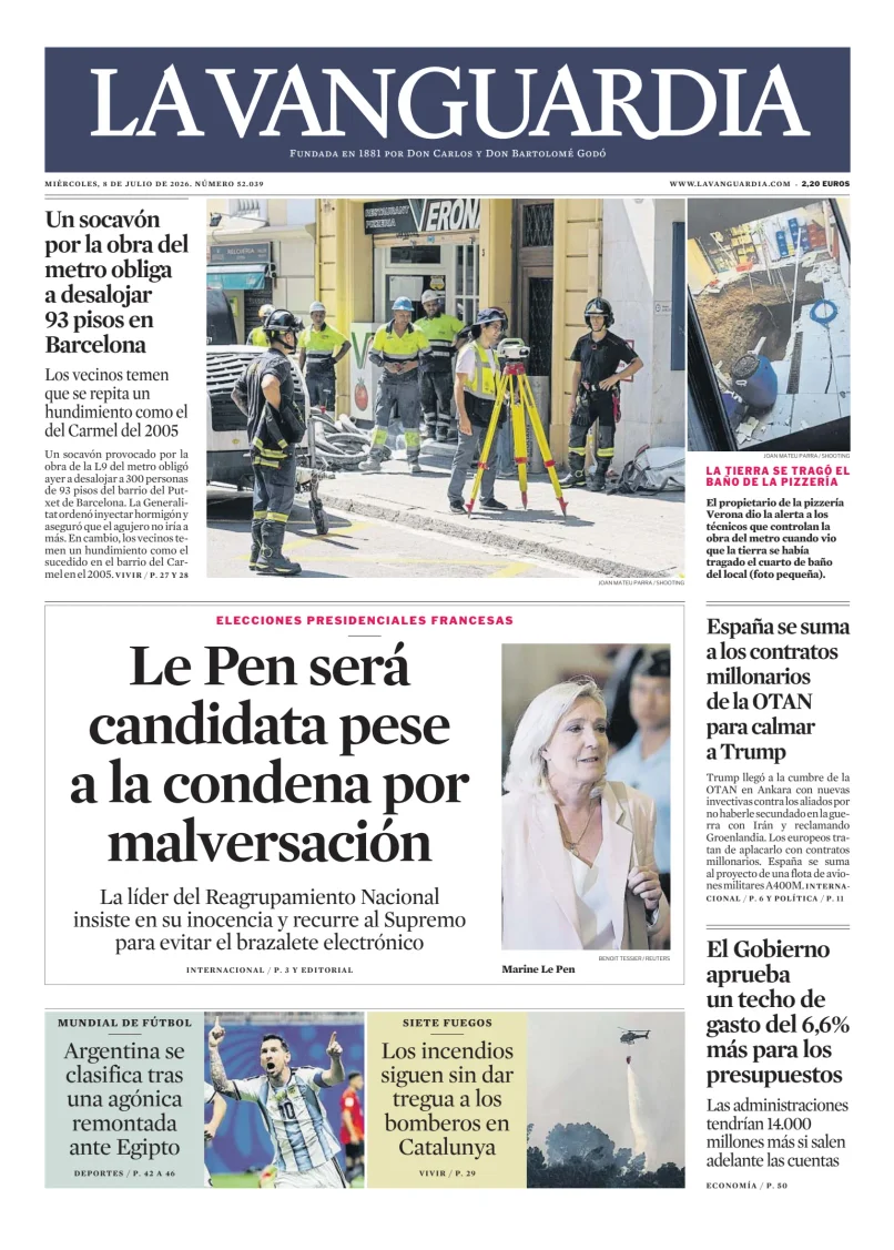 Portada de La Vanguardia