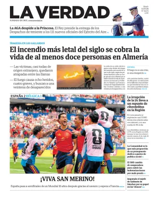 Portada de La Verdad, 11 de julio de 2026