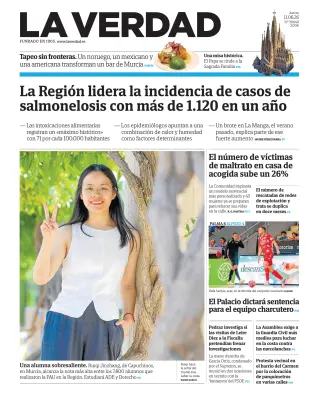 Portada de La Verdad, 11 de junio de 2026