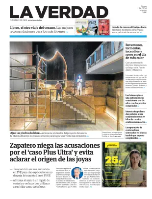 Portada de La Verdad, 24 de julio de 2026