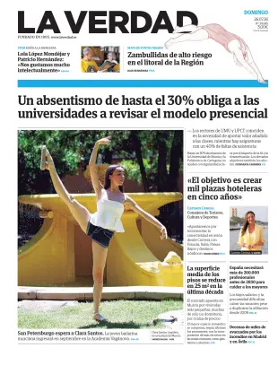Portada de La Verdad, 26 de julio de 2026