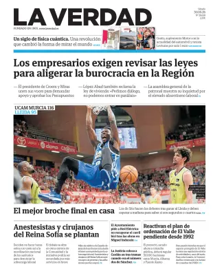 Portada de La Verdad, 30 de mayo de 2026