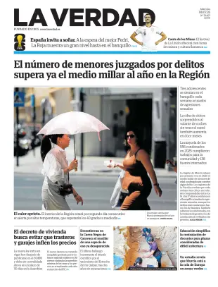 Portada de La Verdad, 8 de julio de 2026