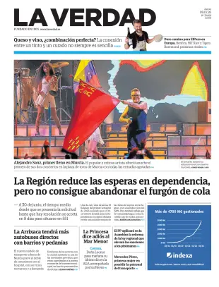 Portada de La Verdad, 9 de julio de 2026