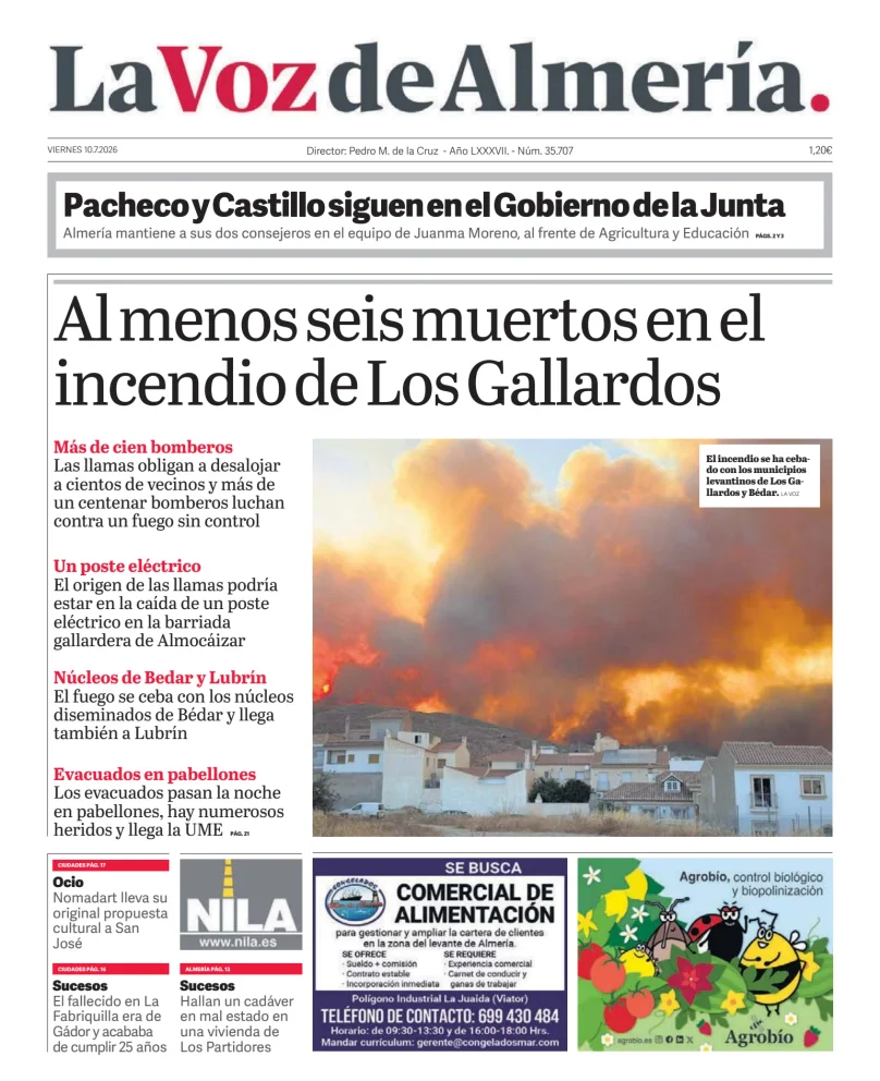 Portada de La Voz de Almería