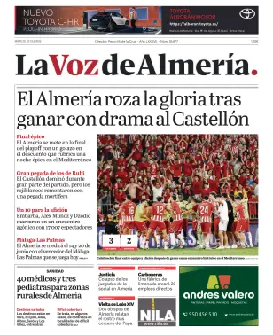 Portada de La Voz de Almería, 10 de junio de 2026