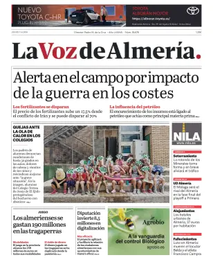 Portada de La Voz de Almería, 11 de junio de 2026