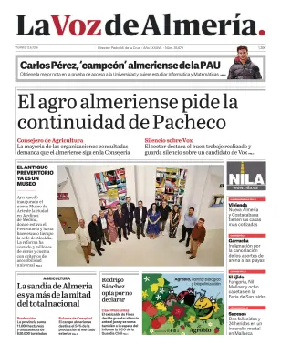 Portada de La Voz de Almería, 12 de junio de 2026