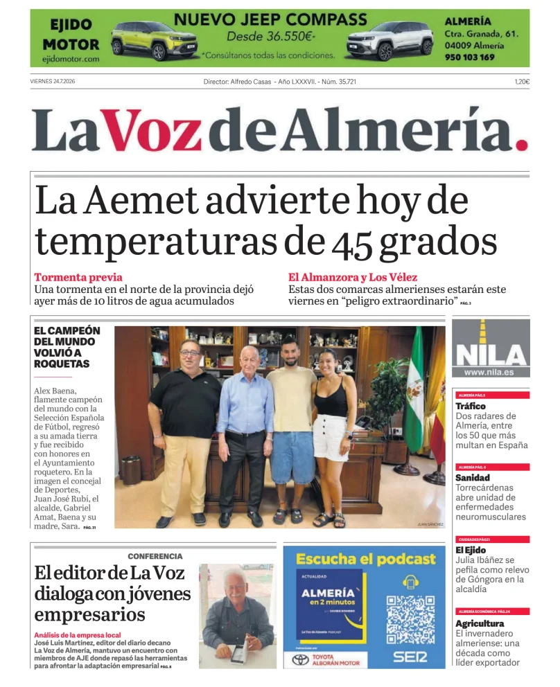 Portada de La Voz de Almería