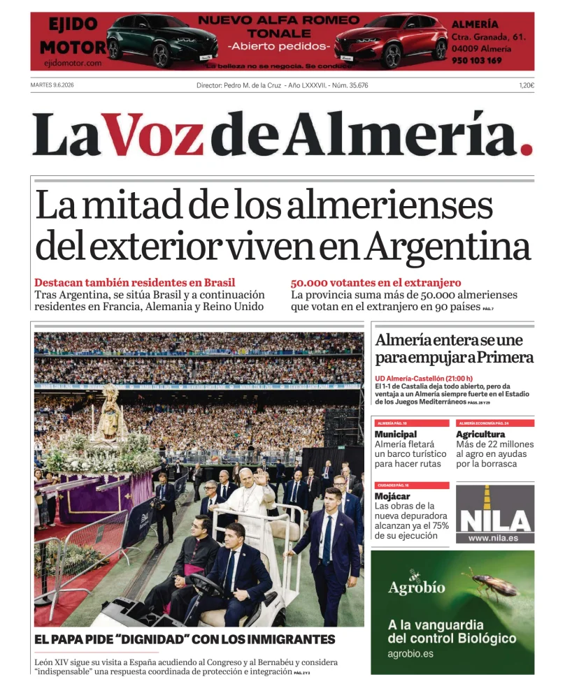 Portada de La Voz de Almería