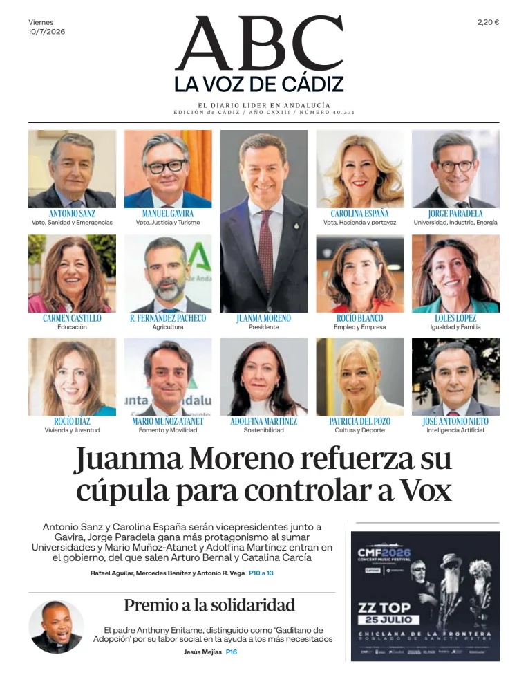 Portada de La Voz de Cádiz