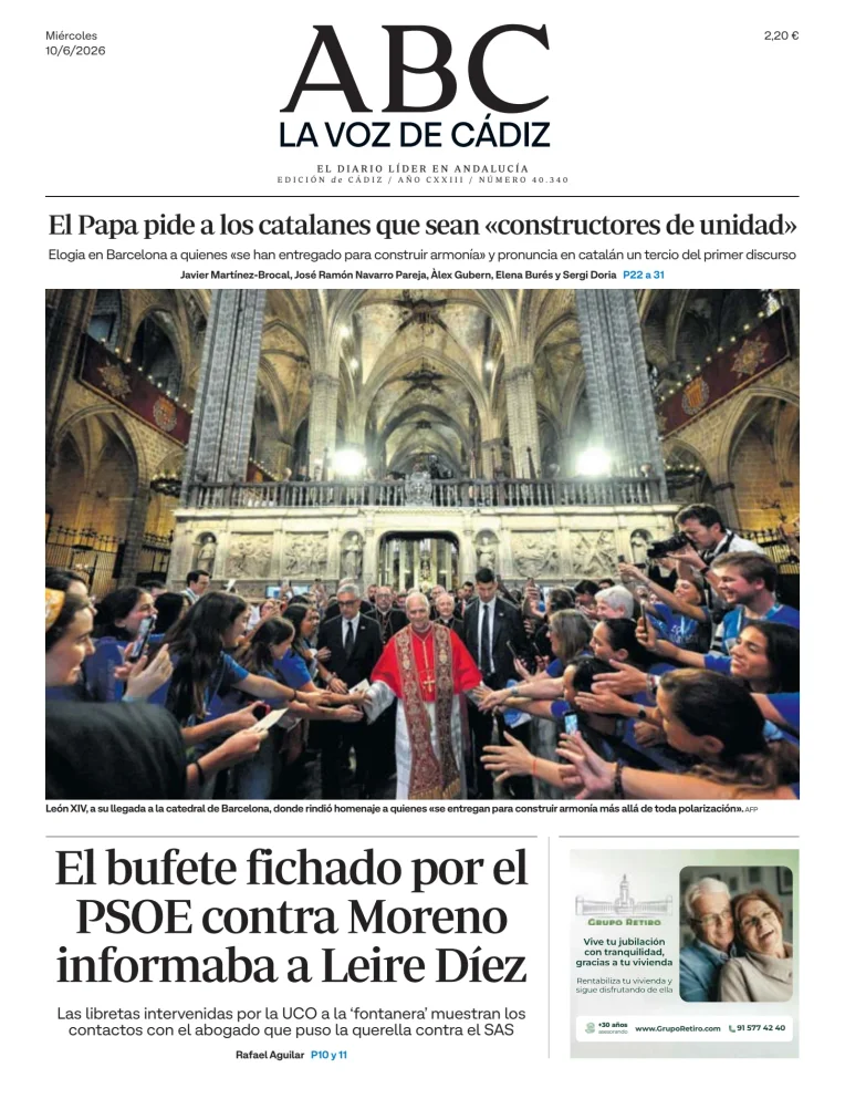 Portada de La Voz de Cádiz