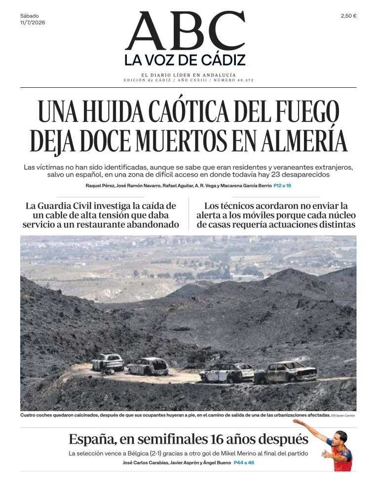 Portada de La Voz de Cádiz