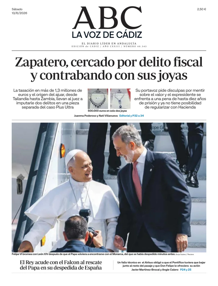 Portada de La Voz de Cádiz